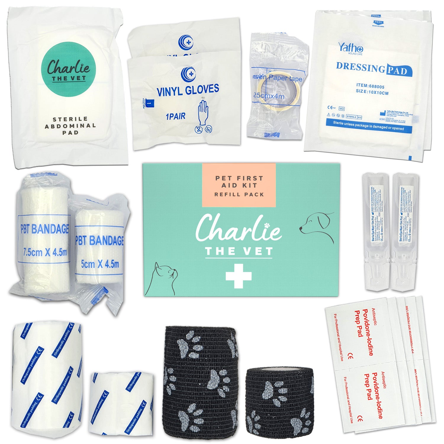 Paw Bandaging Kit / First-Aid Kit Refill Pack – CharlieTheVet